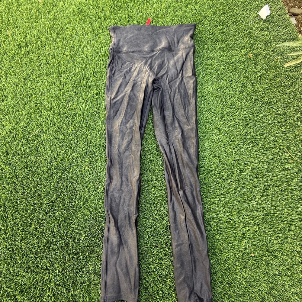 Spanx Black Shimmery High-Waist Leggings Size Small